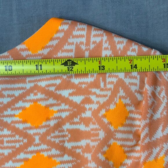Anthropologie Everly Orange White Shift Dress Womens Medium Geometric Lined USA - Picture 6 of 11